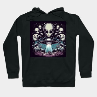 Grey Aliens in a UFO Hoodie